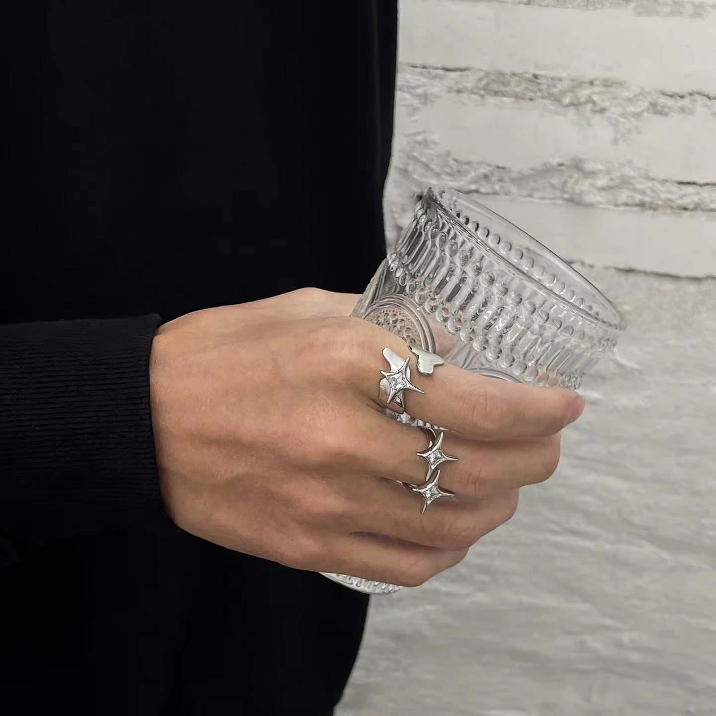 Stainless steel ring - Crystal
