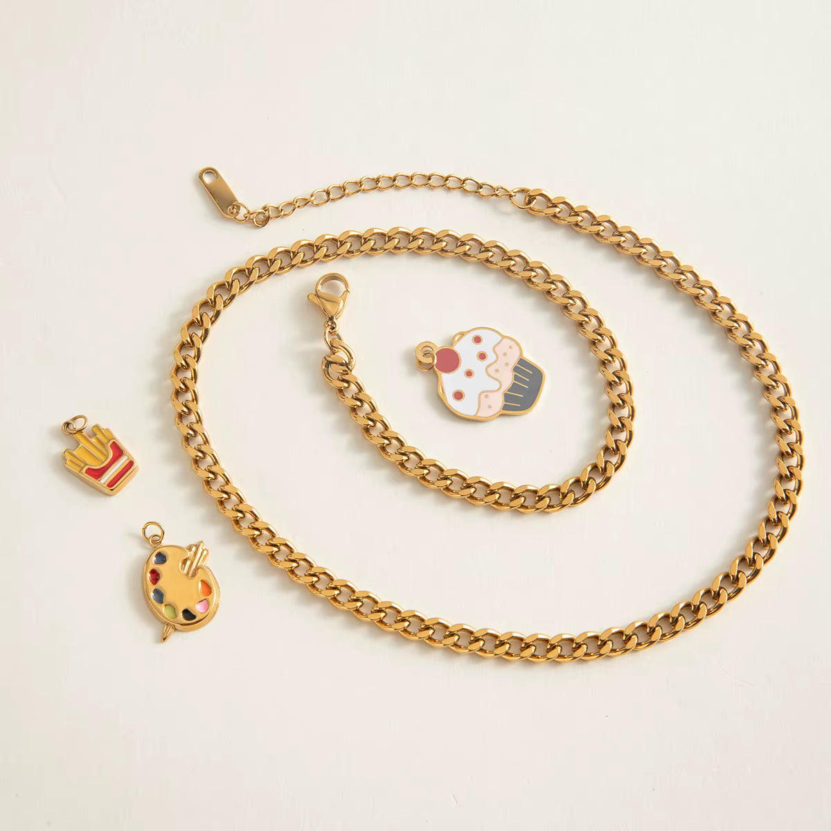Gold Plated Stainless Steel Necklace - Classic