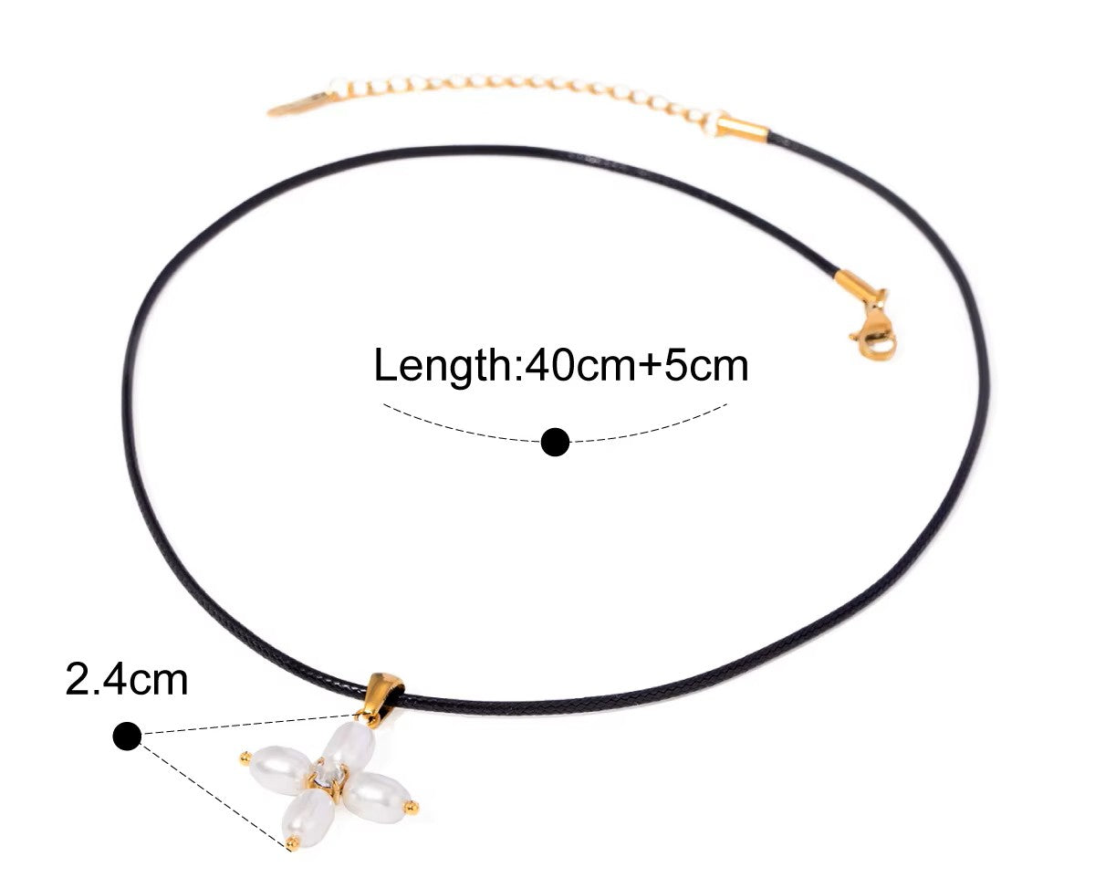 Gold Plated Stainless Steel Pearl Necklace - Freshwater