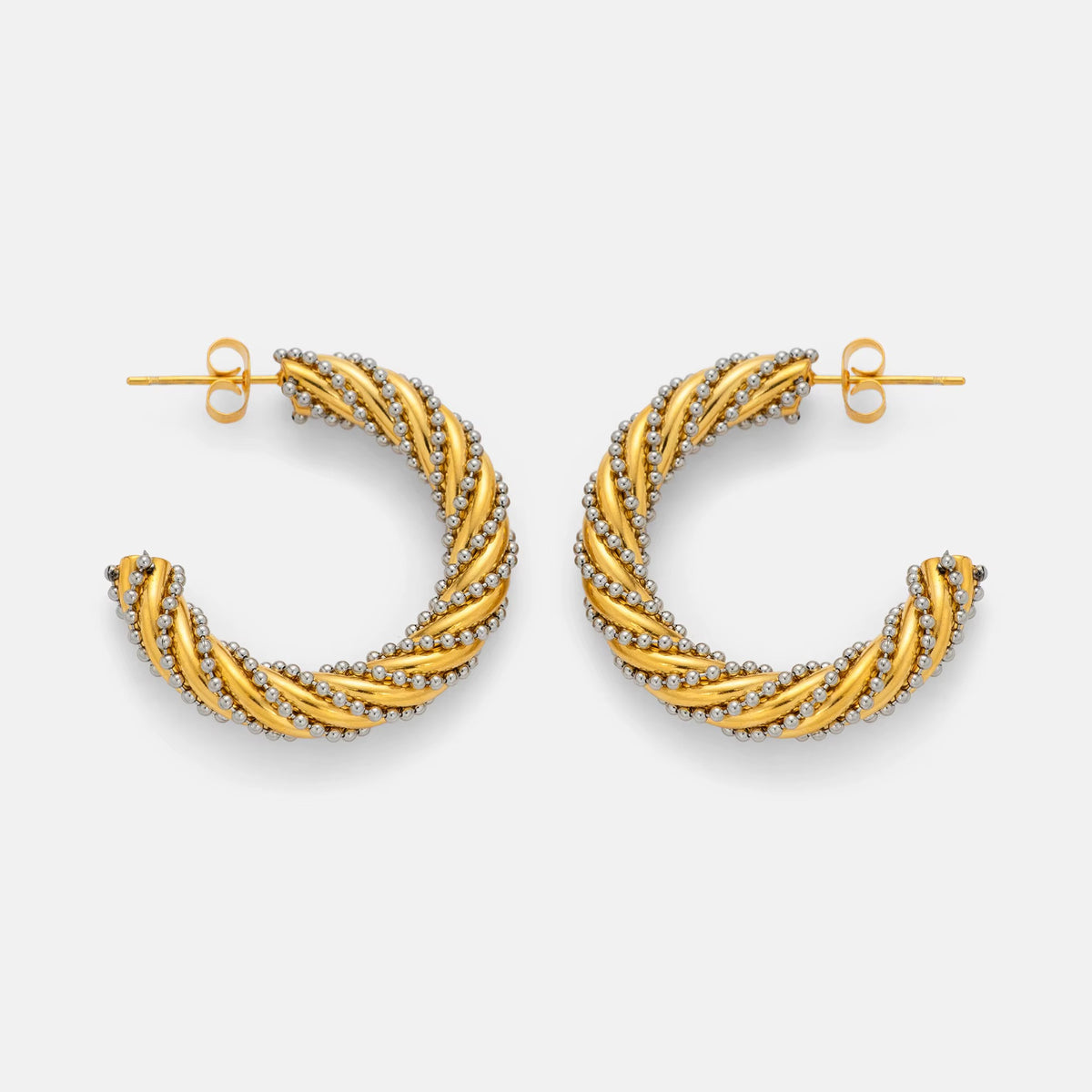 Gothic Moon Hoop - Gold Plated Stainless Steel Earring