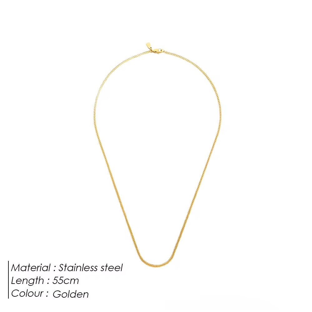 Gold Plated Stainless Steel Necklace - Collarbone