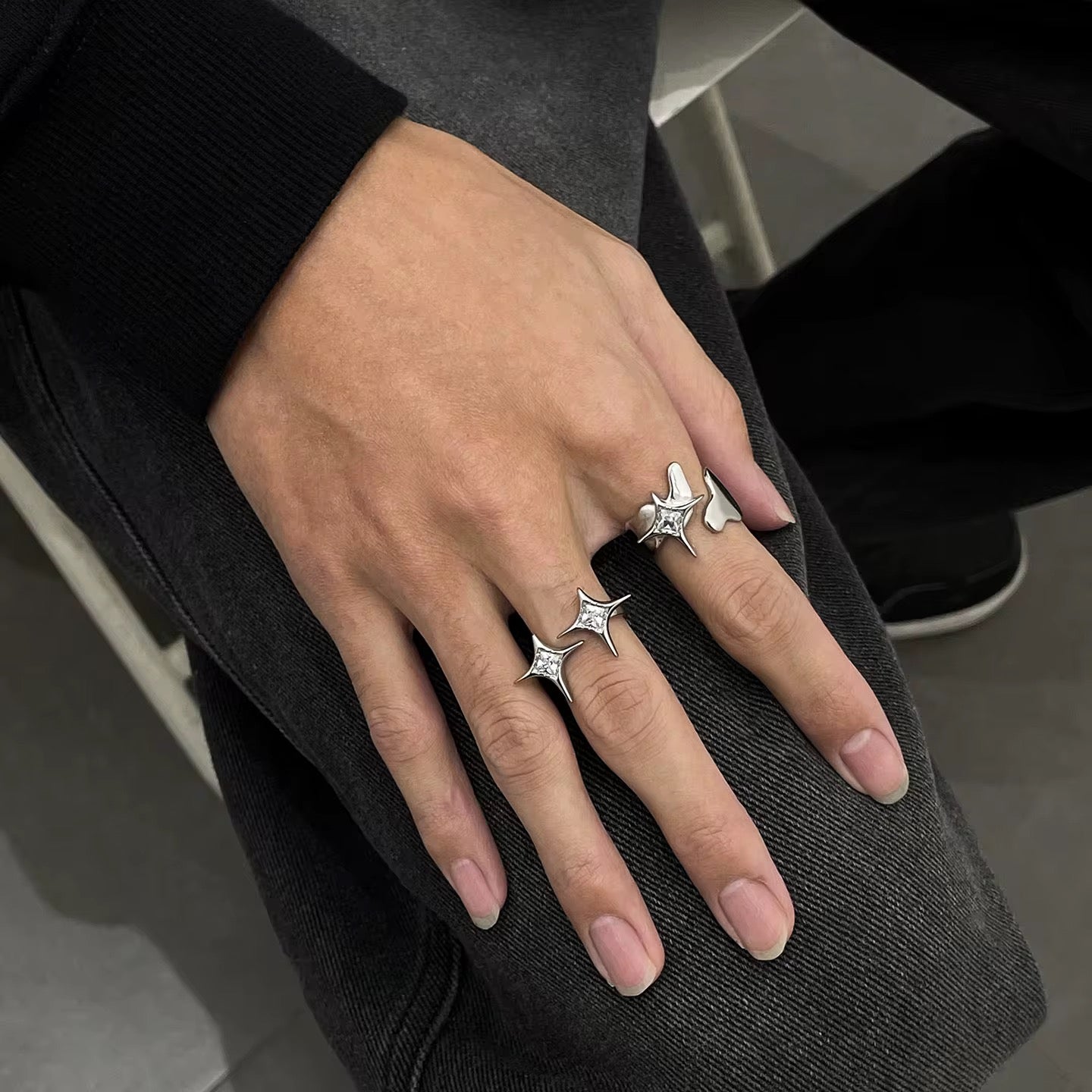 Stainless steel ring - Crystal