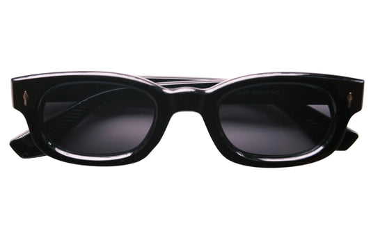 Black sunglasses with a white background