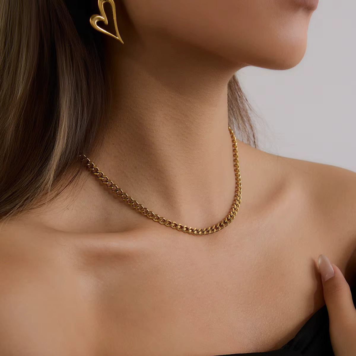Gold Plated Stainless Steel Necklace - Classic