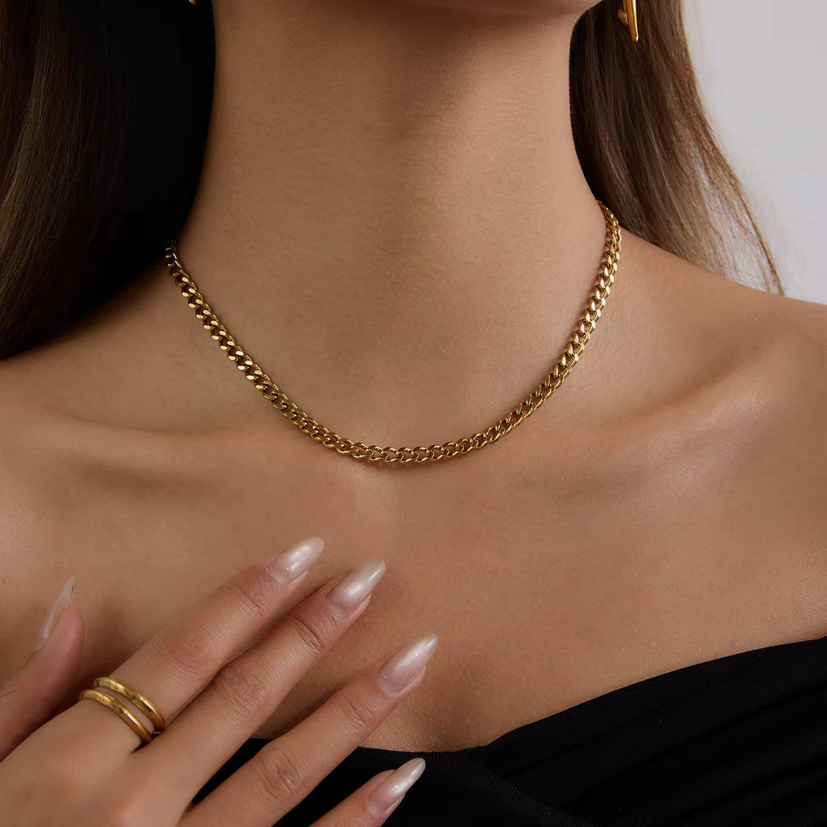 Gold Plated Stainless Steel Necklace - Classic