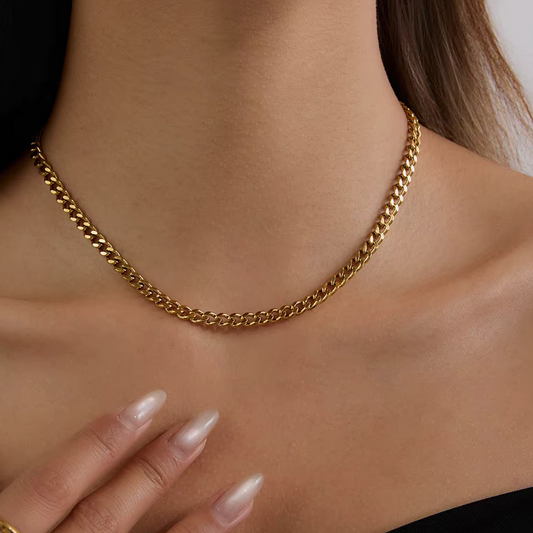 Gold Plated Stainless Steel Necklace - Classic