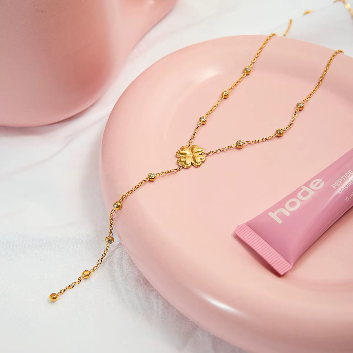 Gold Plated Stainless Steel Necklace - Y