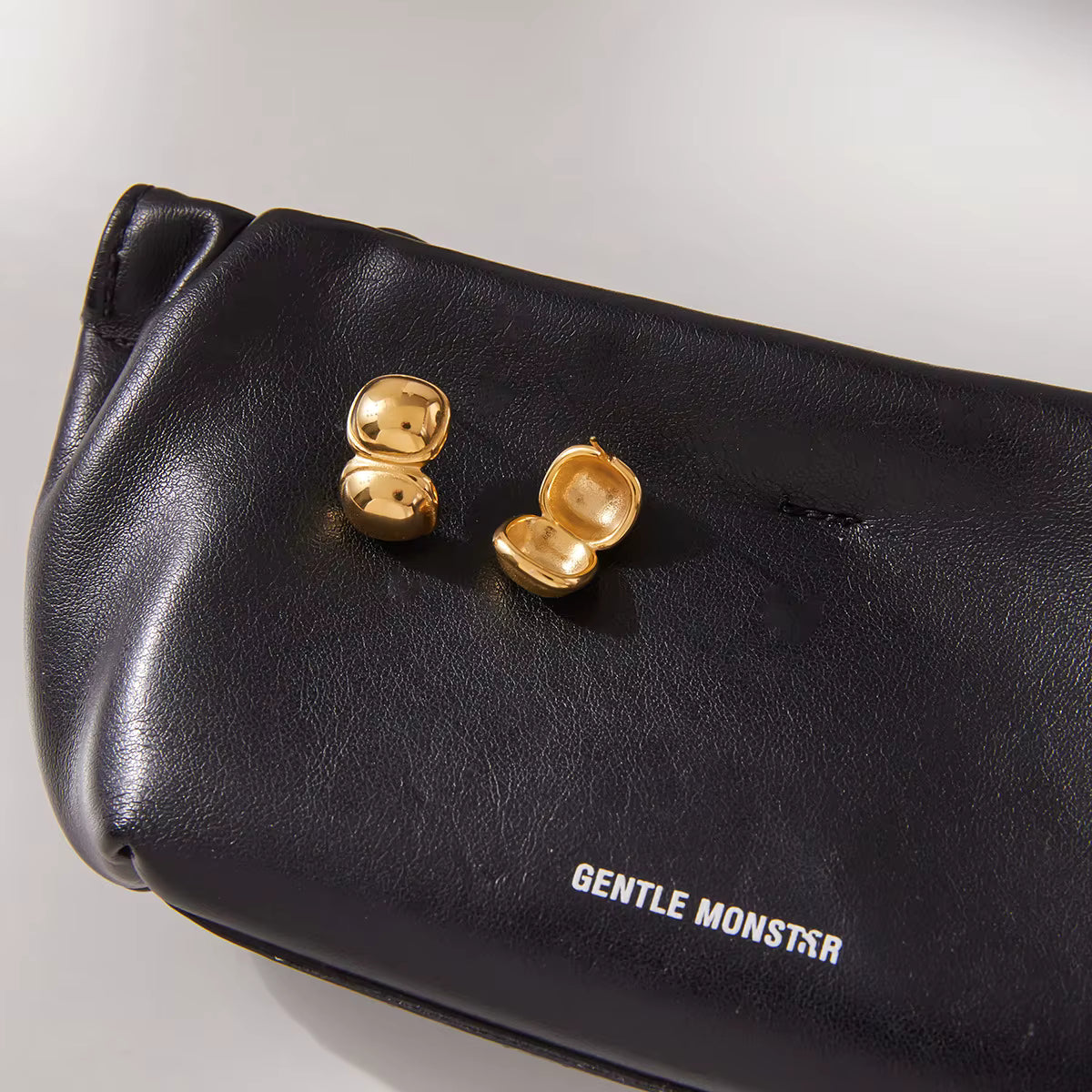 Gold Plated Stainless Steel Earrings - Pearl C