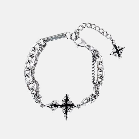 Polished Stainless Steel Bracelet - Retro Flame