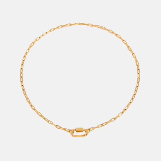 Gold Plated Stainless Steel Necklace - Buckle
