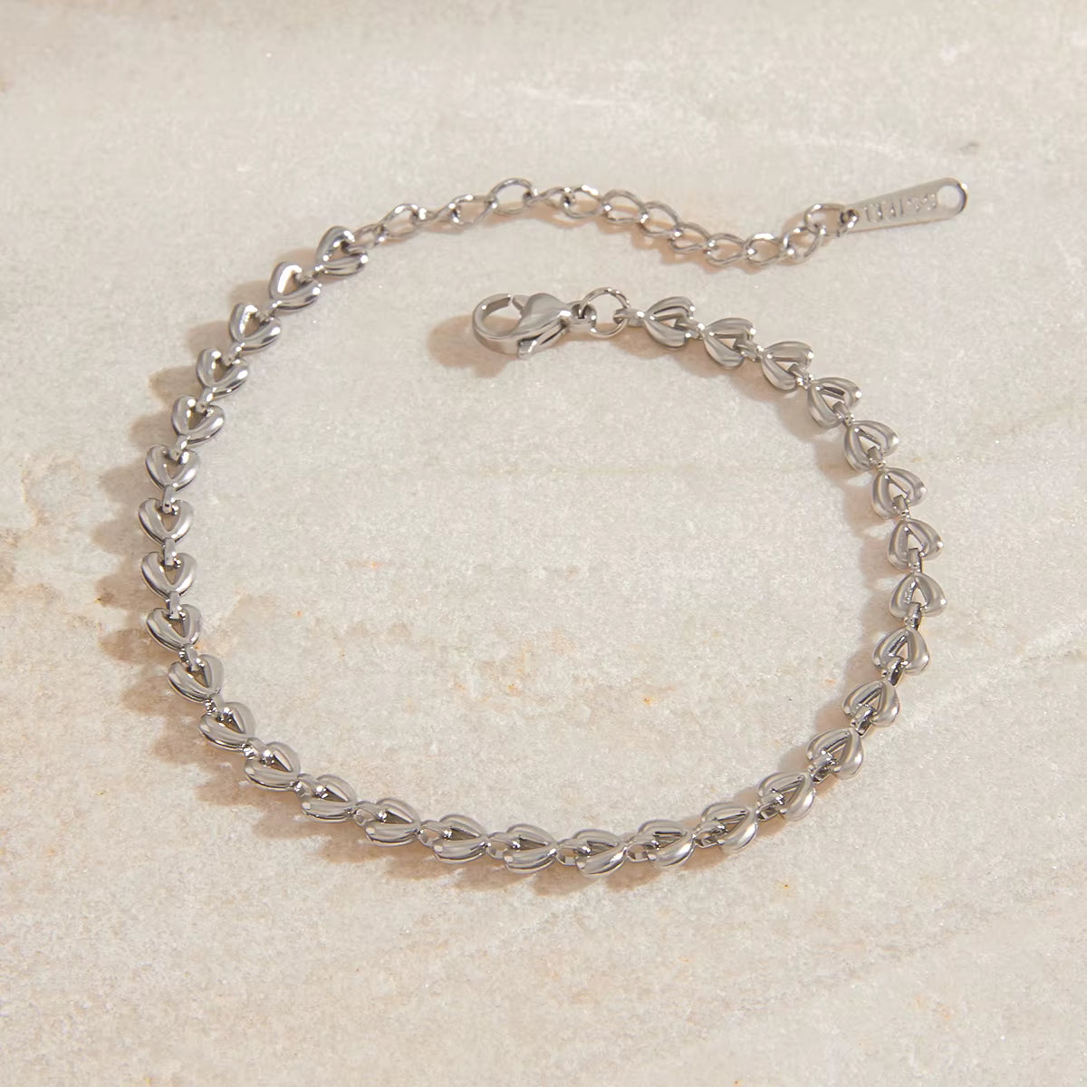 Gold Plated Stainless Steel Bracelet - Hollow Heart