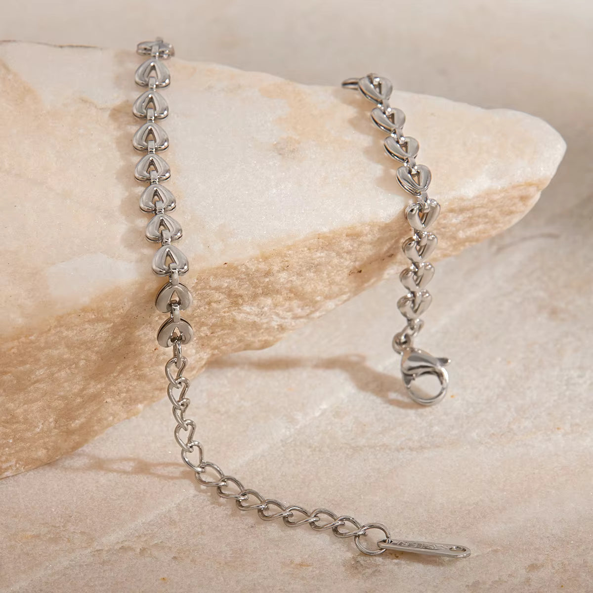 Gold Plated Stainless Steel Bracelet - Hollow Heart