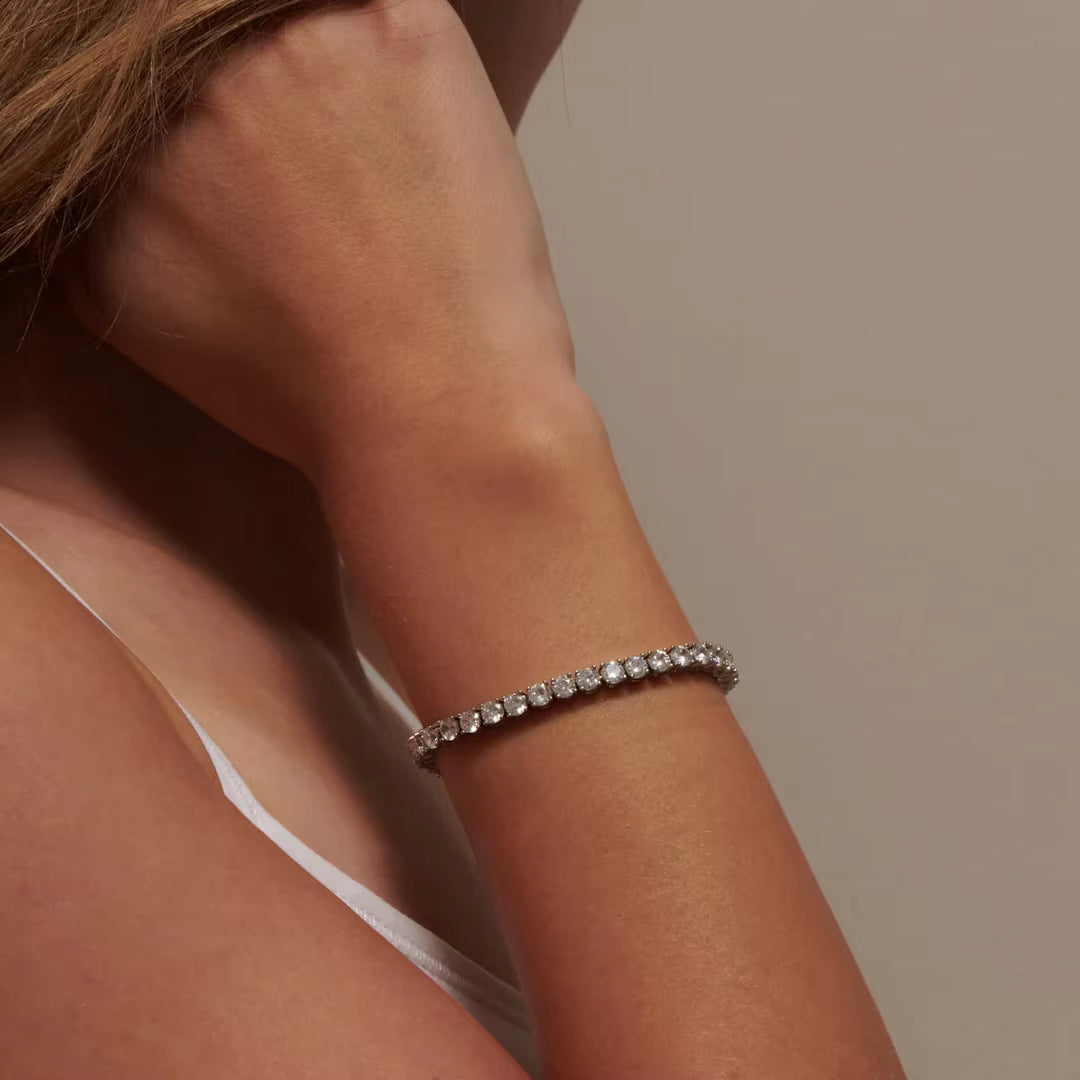 Stainless Steel Tennis Bracelet with Zircon stones - Pulsera