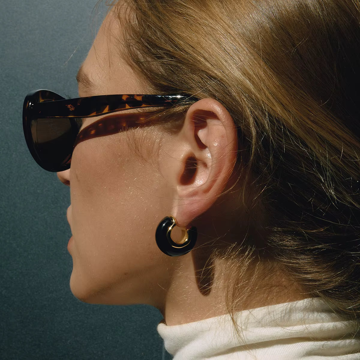 Gold Plated Stainless Steel Earrings - Milanese C Hoops