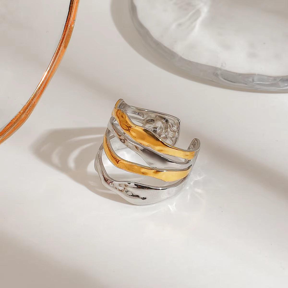 Gold Plated Stainless Steel Ring - Corrosion