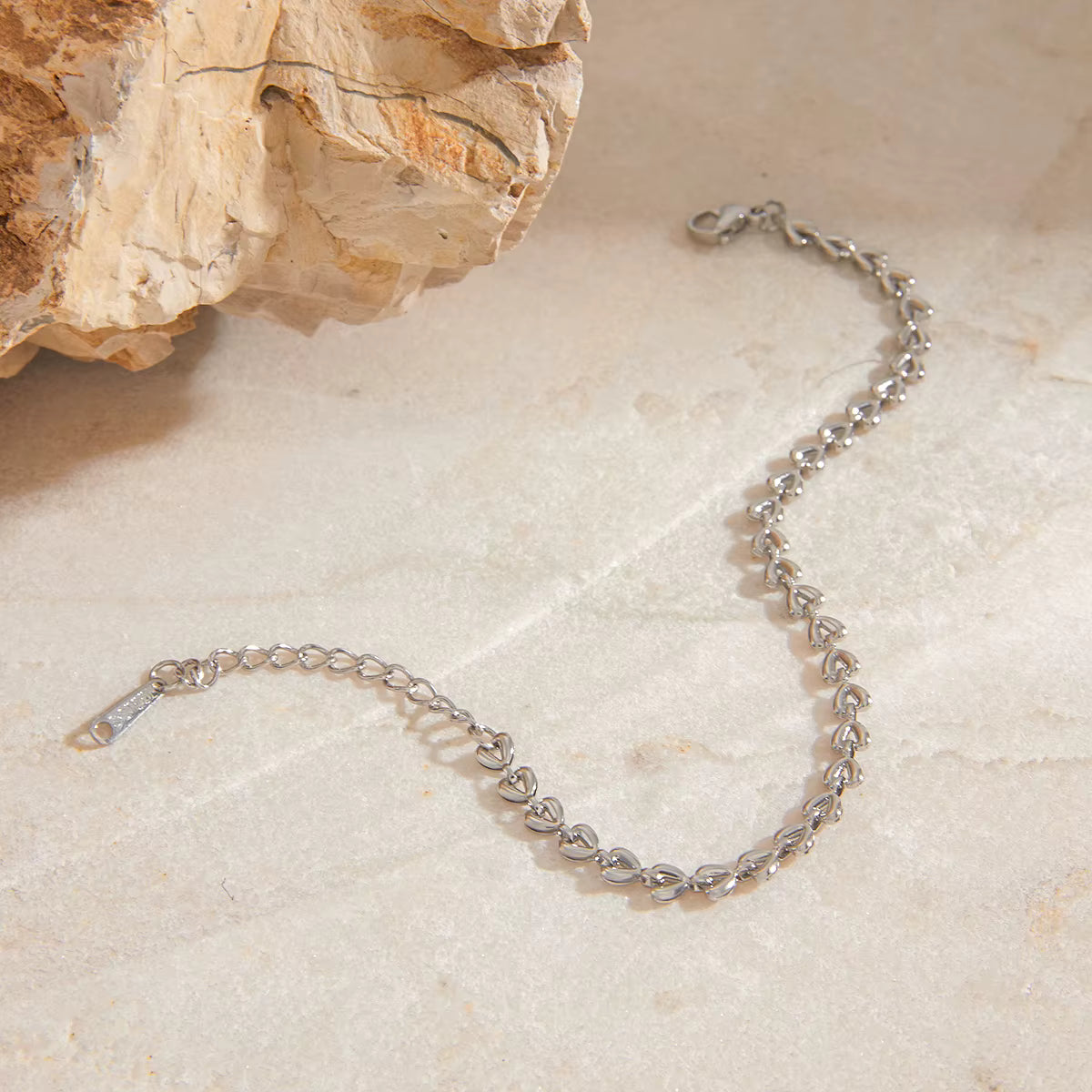 Gold Plated Stainless Steel Bracelet - Hollow Heart