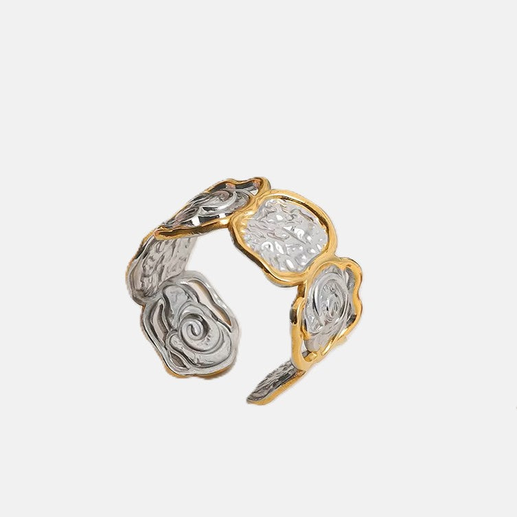 Gold Plated Stainless Steel Ring - Paper Flower