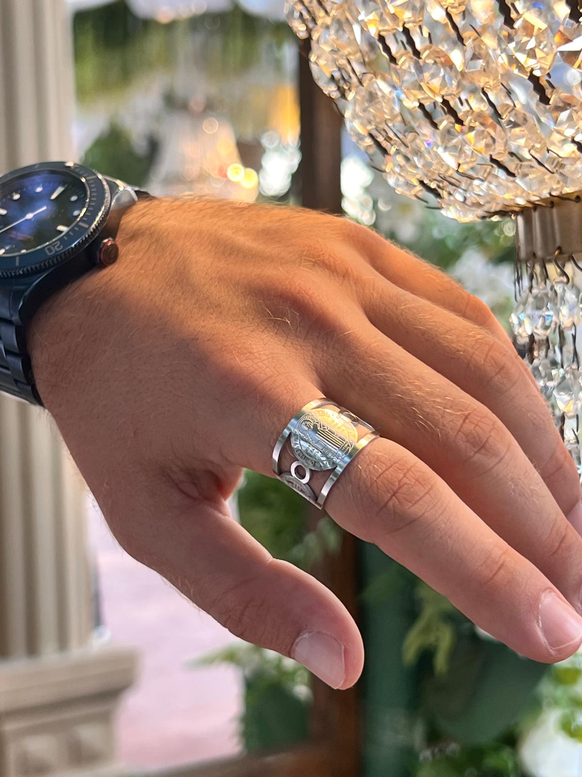 Gold Plated Stainless Steel Unisex Ring  -  Saint