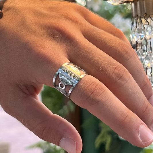 Gold Plated Stainless Steel Unisex Ring  -  Saint