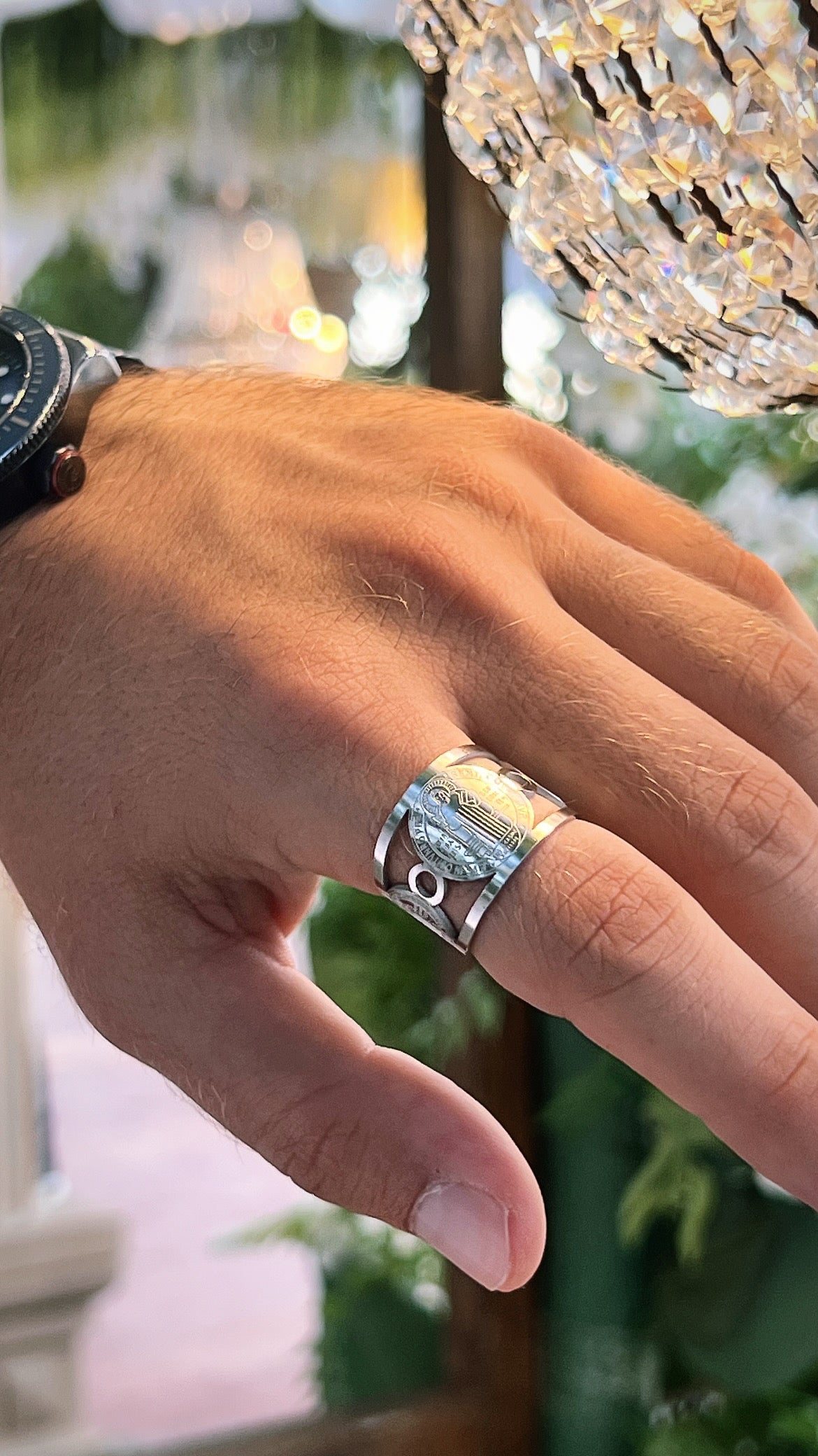 Gold Plated Stainless Steel Ring -  Nordic Lion