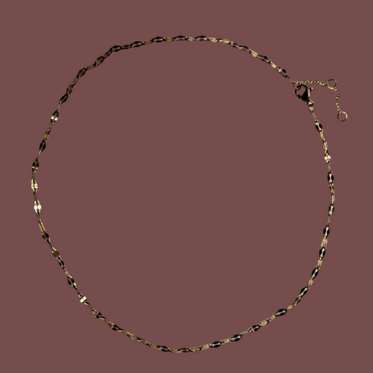 Gold Plated Stainless Steel Choker Necklace - Elegant