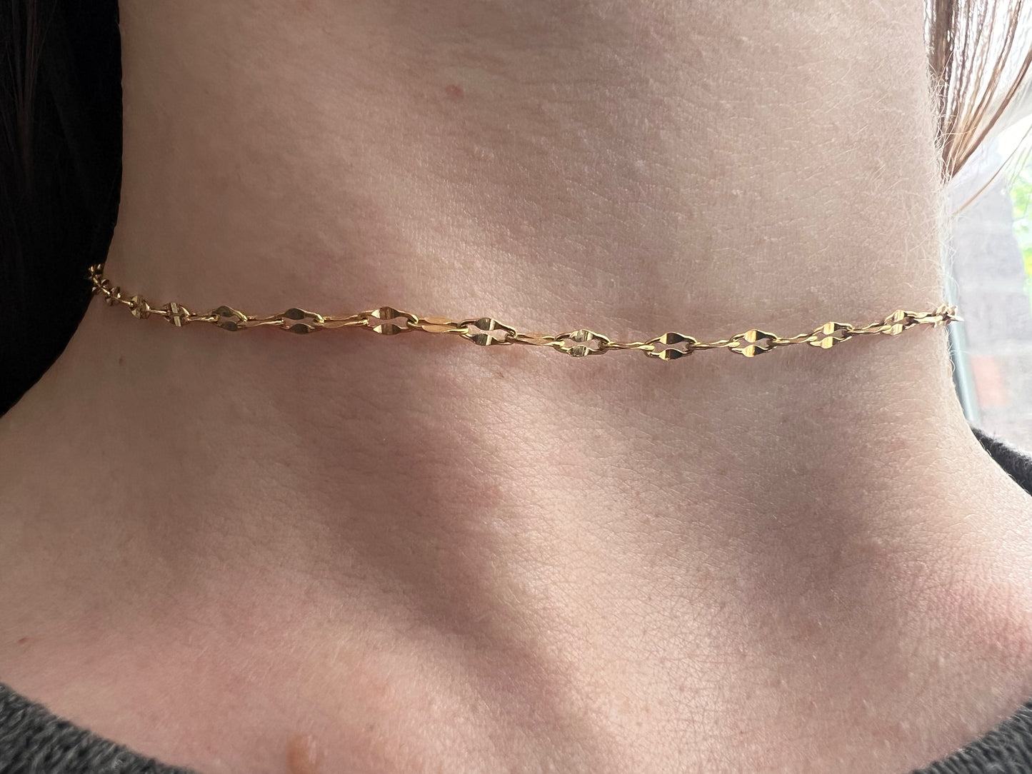 Gold Plated Stainless Steel Choker Necklace - Elegant