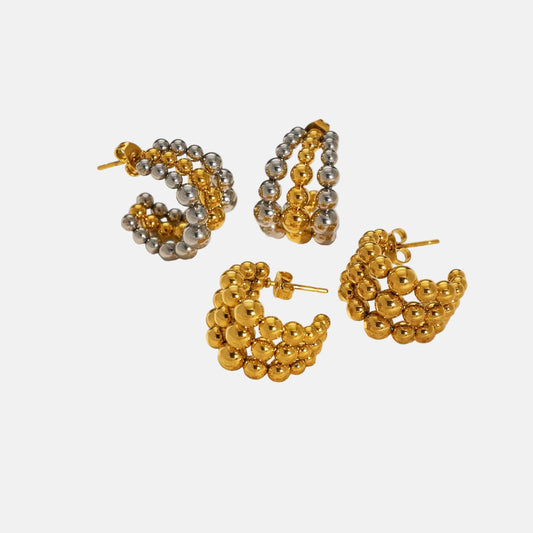 Pea Pod Hoops - Gold Plated Stainless Steel Earring
