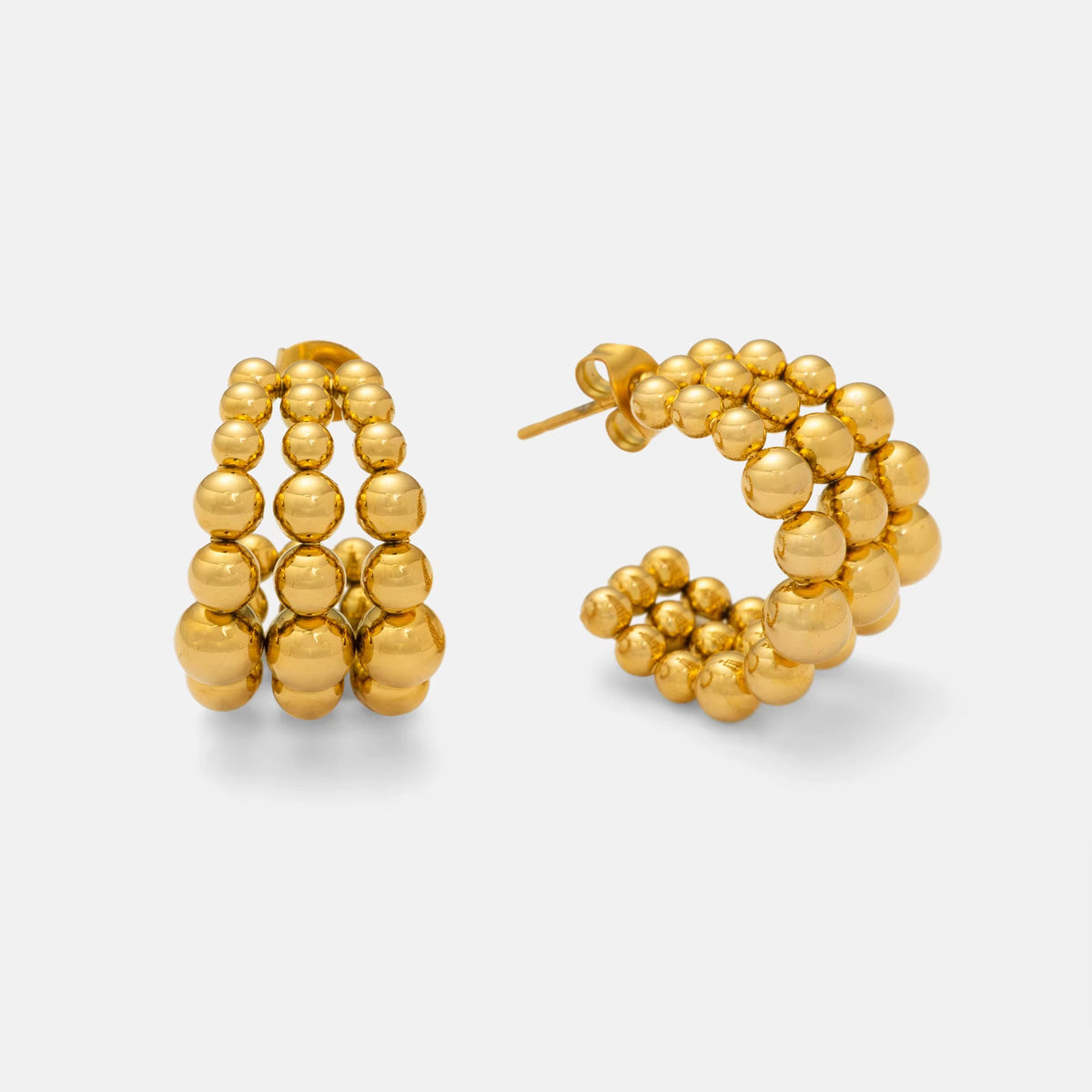 Pea Pod Hoops - Gold Plated Stainless Steel Earring