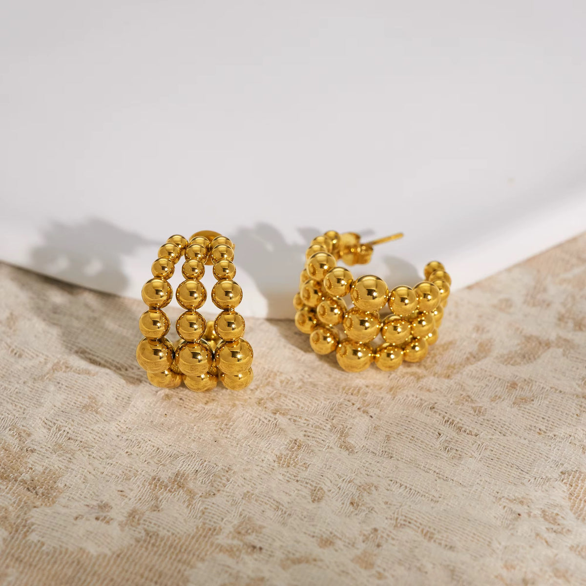 Pea Pod Hoops - Gold Plated Stainless Steel Earring