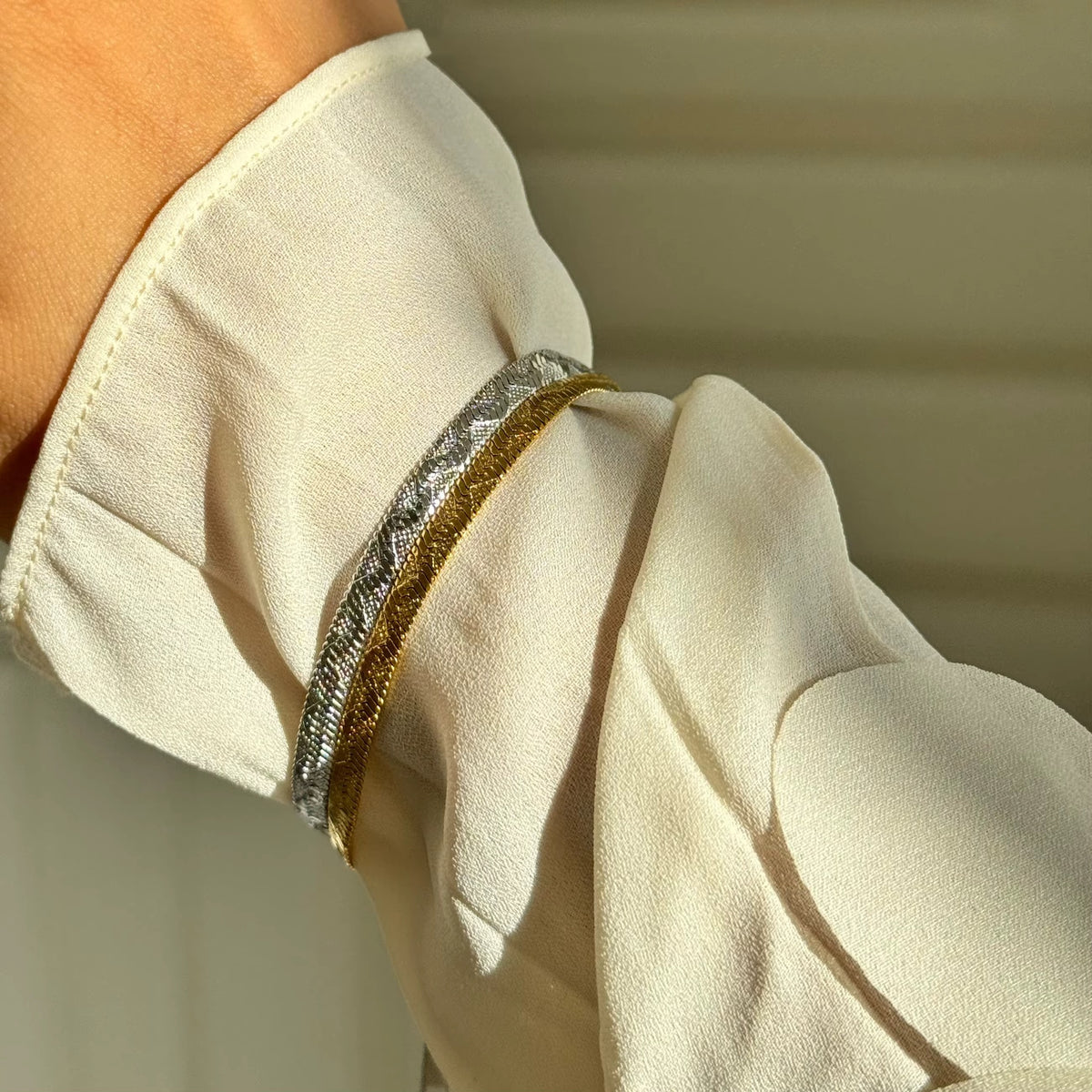Gold Plated Stainless Bracelet - Embossed Exquisite