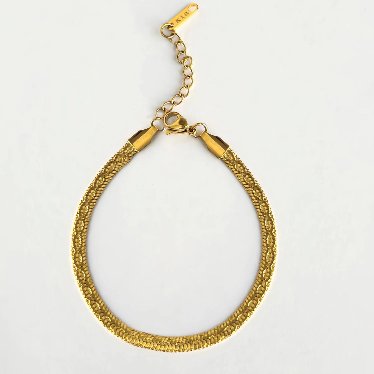 Gold Plated Stainless Bracelet - Embossed Exquisite