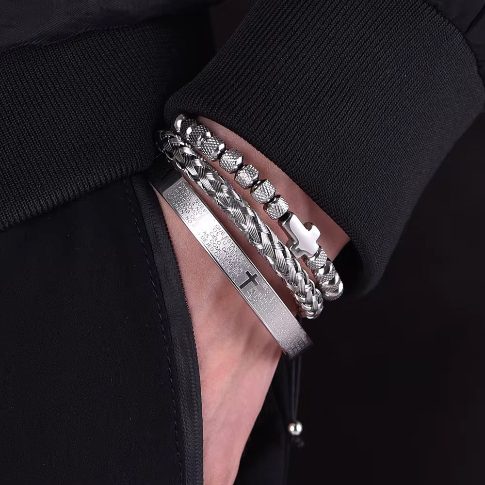 Gold and Silver Plated Stainless Steel Bracelet - Twisted