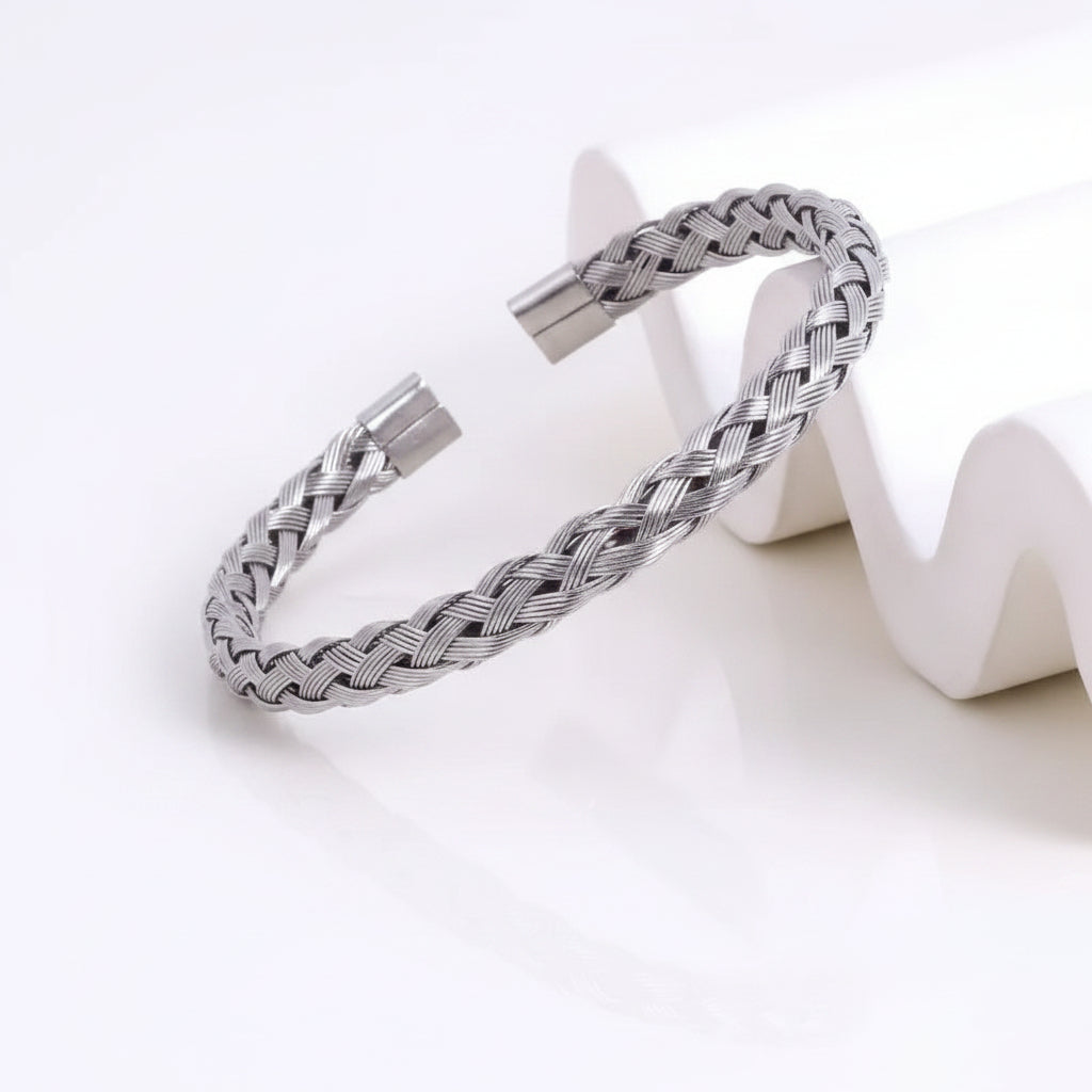 Gold and Silver Plated Stainless Steel Bracelet - Twisted