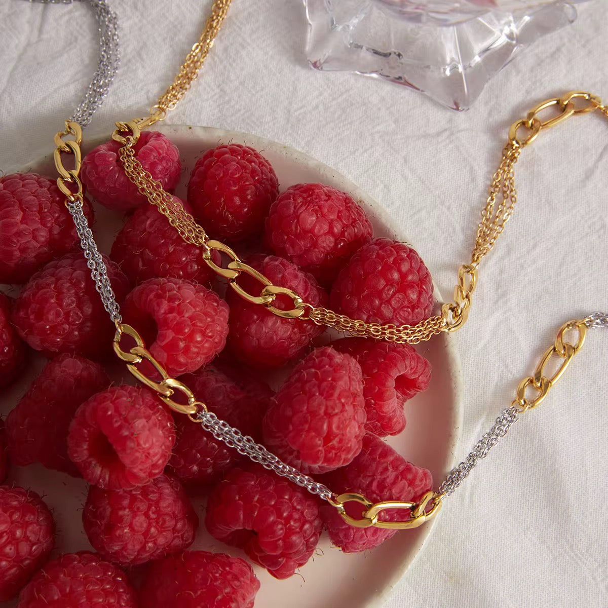 Gold Plated Stainless Steel Necklace - Flat Figaro