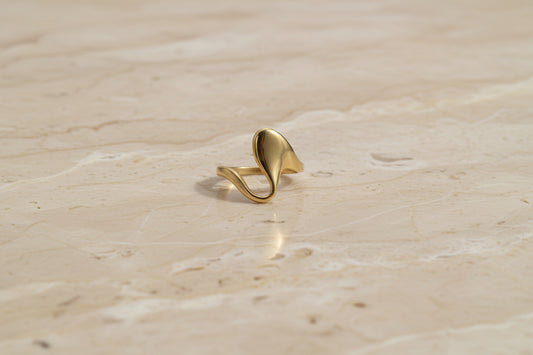 Nahaufnahme eines vergoldeten Edelstahlrings