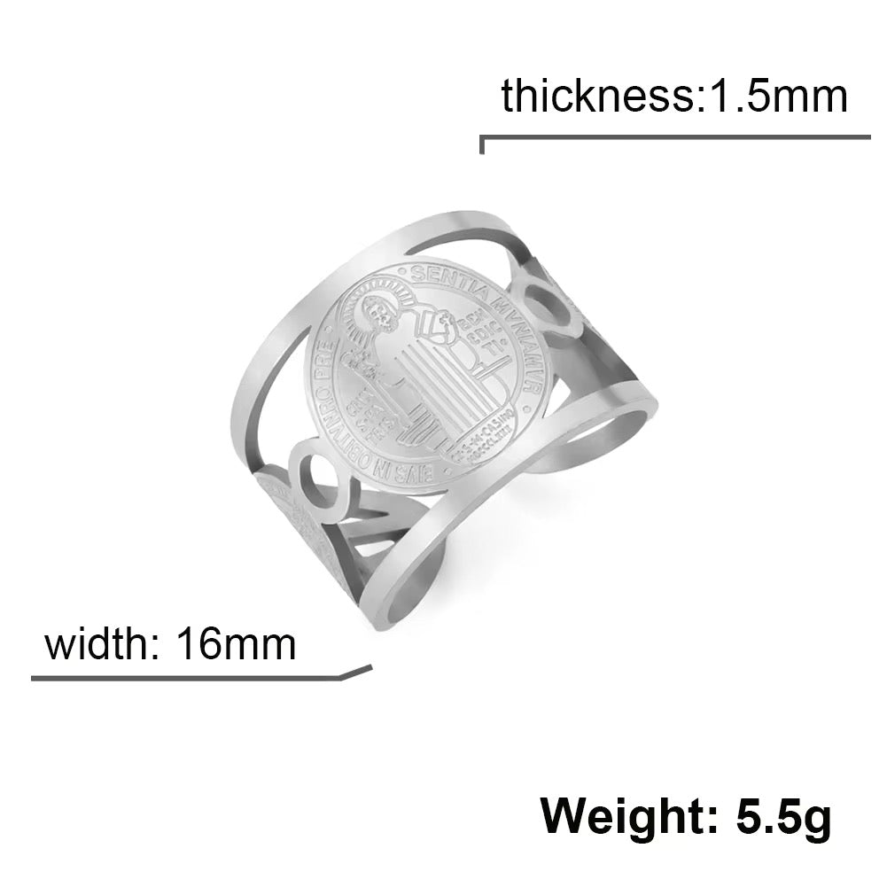 Gold Plated Stainless Steel Unisex Ring  -  Saint