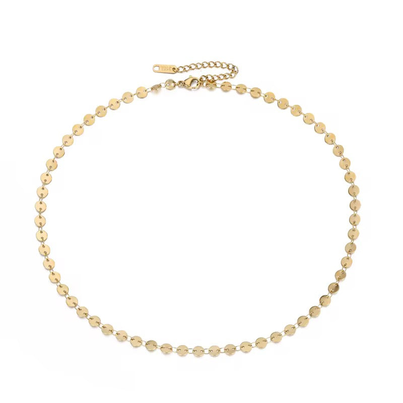 Gold Plated Stainless Steel Choker Necklace - Delicate
