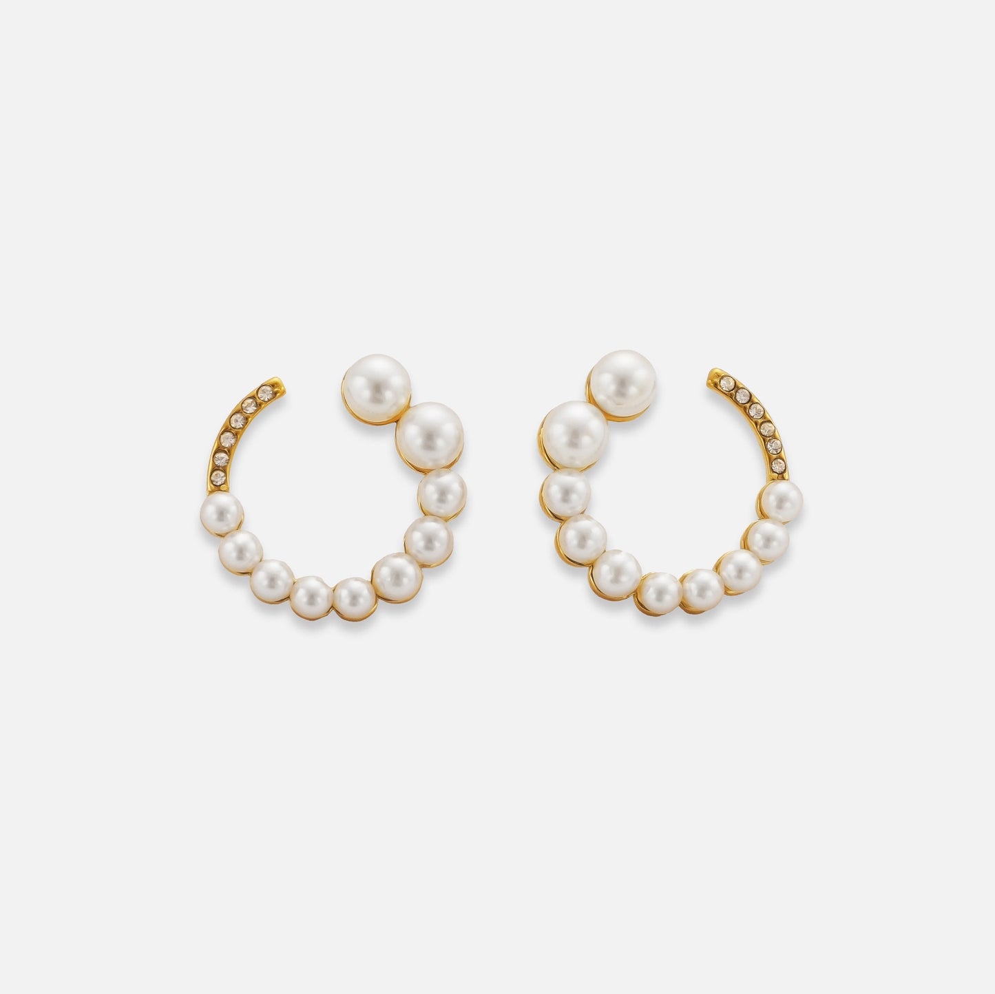 vergoldeten Ohrring aus Edelstahl mit einem Zirkonia-Edelstein