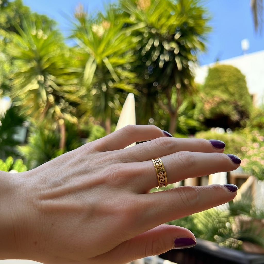 Gold Plated Stainless Steel Ring - Dancer